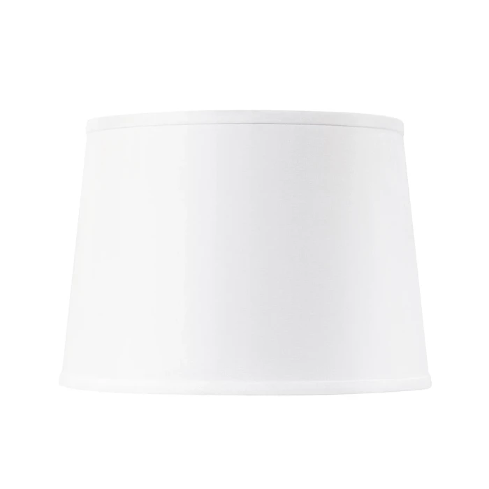 Villa & House - 14" White Linen Lamp Shade with Nickel - White