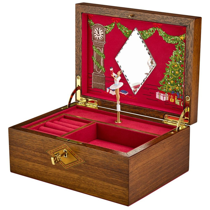 WOLF - Ballet Musical Jewellery Box – Nutcracker Walnut Wood