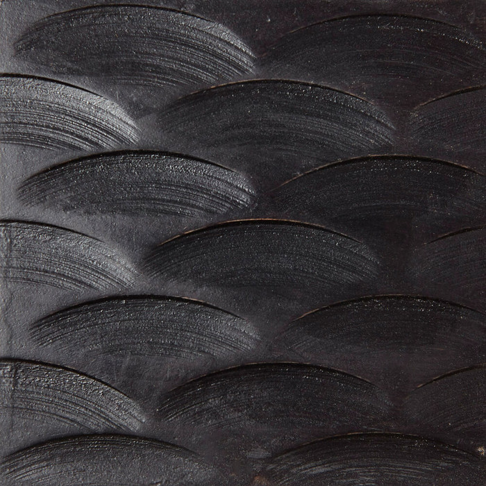 Global Views Artisan Chest - Black Hand-Carved Acacia & Iron