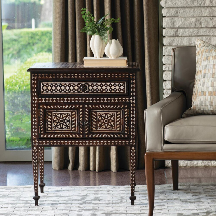 Global Views Bhawana Chest - Teak Wood & Mother of Pearl