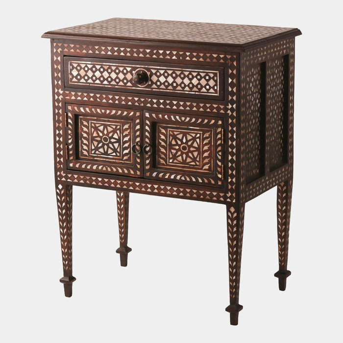 Global Views Bhawana Chest - Teak Wood & Mother of Pearl