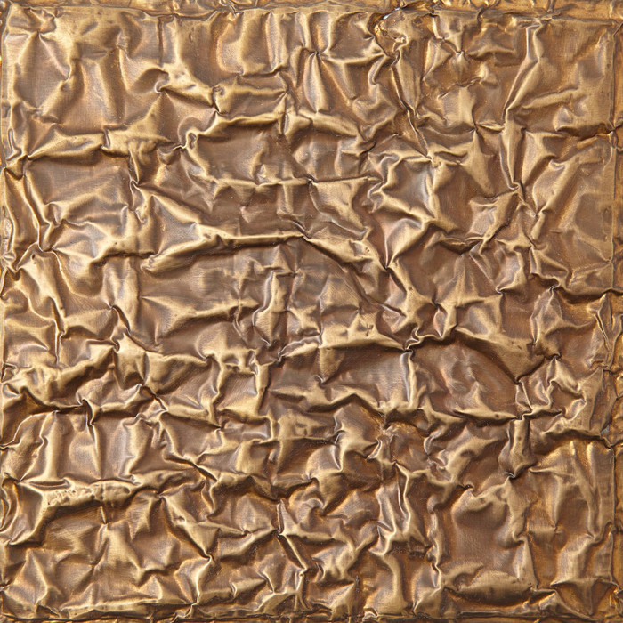 Global Views Crinkle Bedside Chest - Brass/Bronze