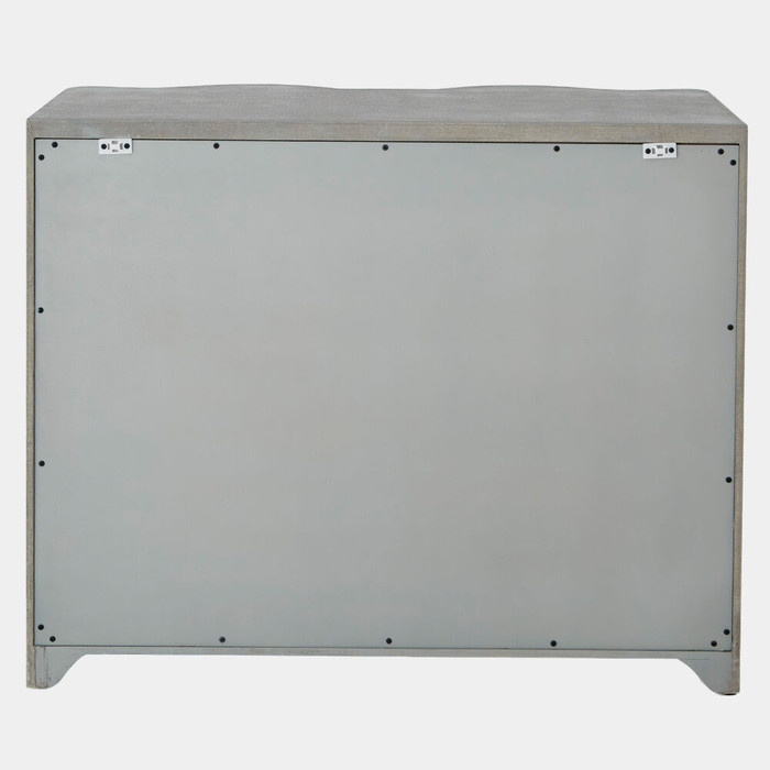 Global Views Toile Linen Chest - Gray Belgian Linen & Antique Nickel 