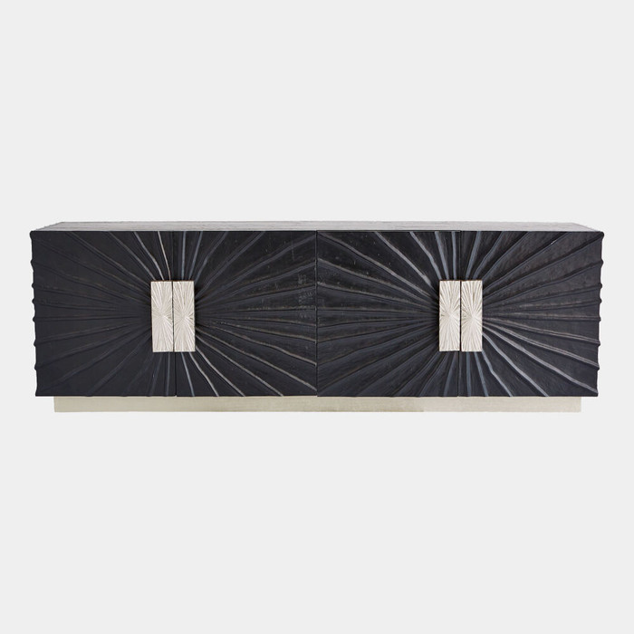 Global Views Pleated Media Cabinet - Black Onyx