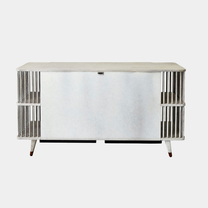 Global Views Arbor Media Cabinet - Whitewashed Oak