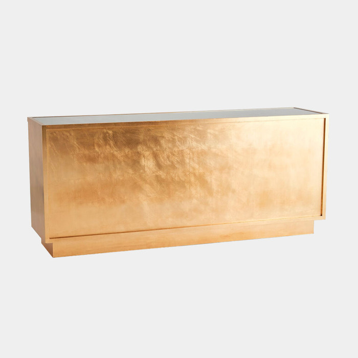 Global Views London Credenza - White Lacquer & Gold Leaf
