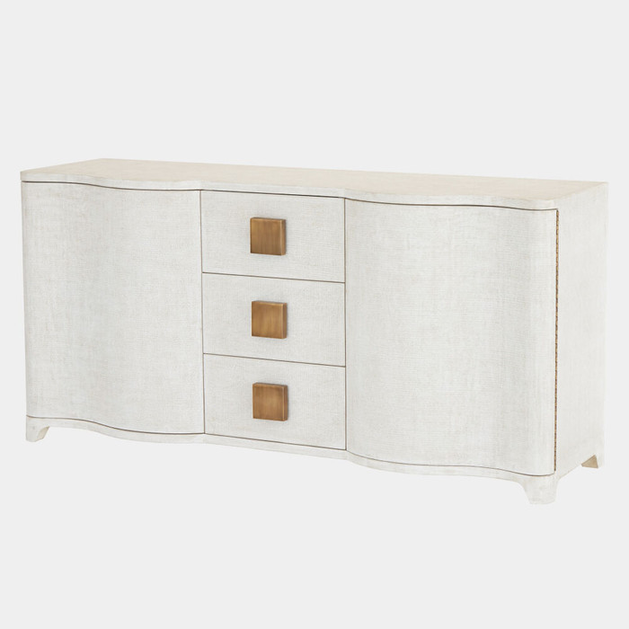 Global Views Toile Linen Credenza - Belgian Linen & Antique Brass