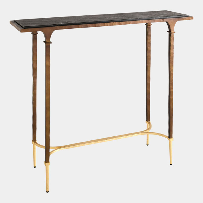 Global Views Barras Console - Bronze, Brass & Black Marble