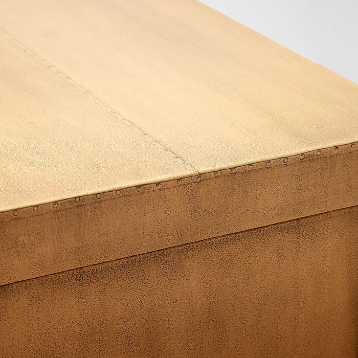 Global Views Gypsum Console Cabinet - Selenite Sunburst & Brass