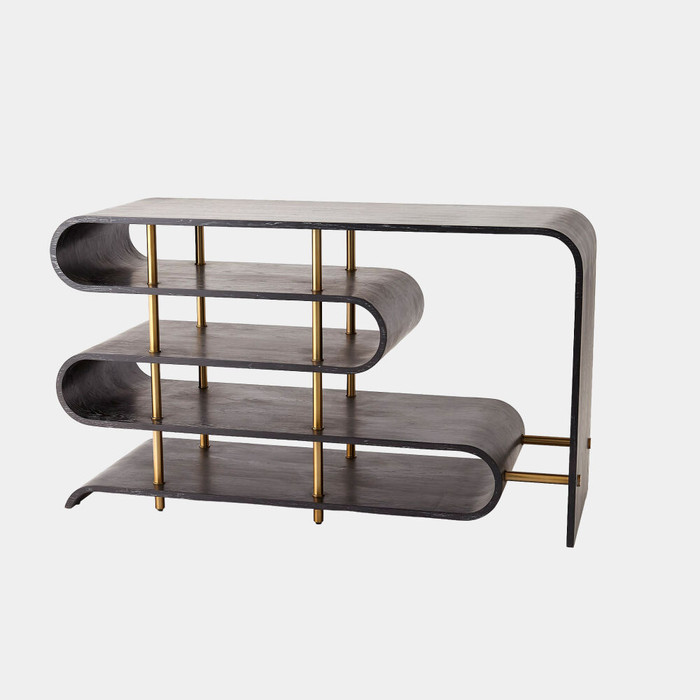 Global Views Traverse Console Table - Ebony Cerused
