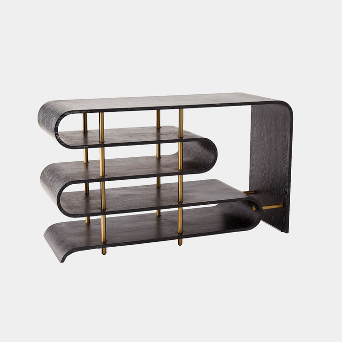Global Views Traverse Console Table - Ebony Cerused