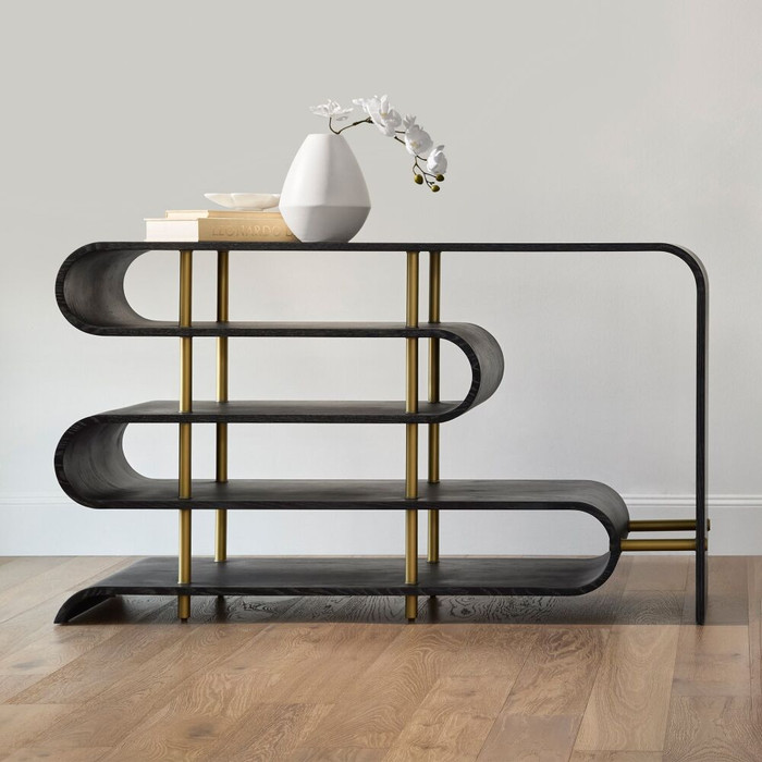 Global Views Traverse Console Table - Ebony Cerused