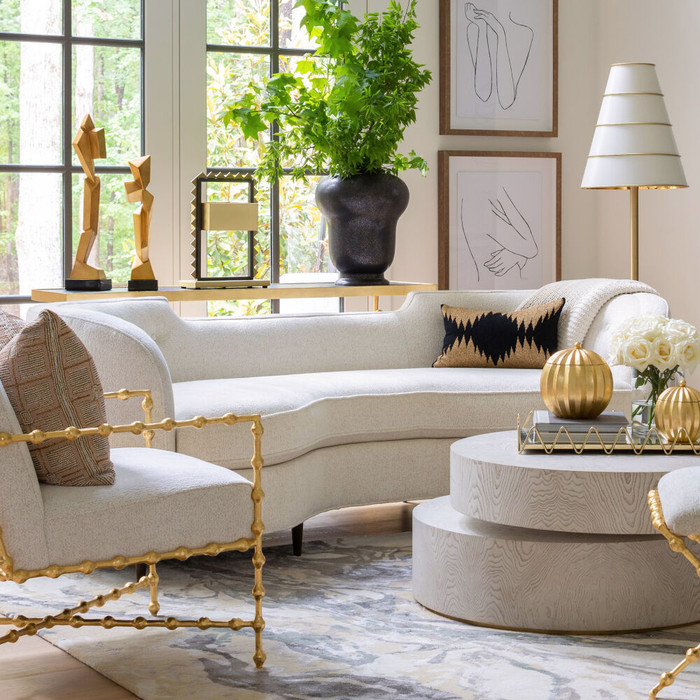 Global Views Lauren Sofa - Avoletta White