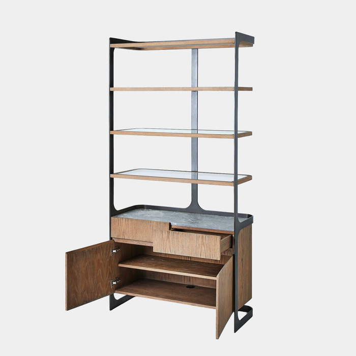 Global Views Element Etagere - Aspen Gray & Spanish Marble