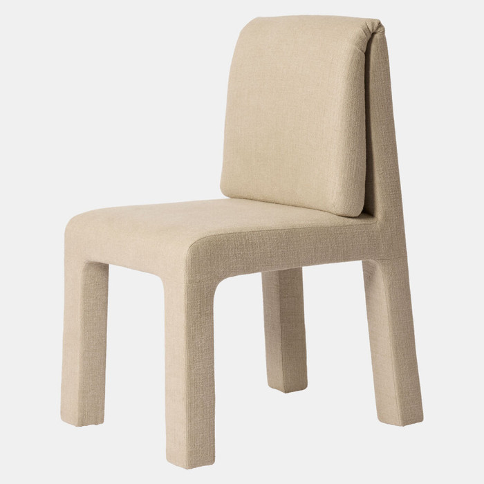 Global Views Tamu Dining Chair - Beige Upholstered