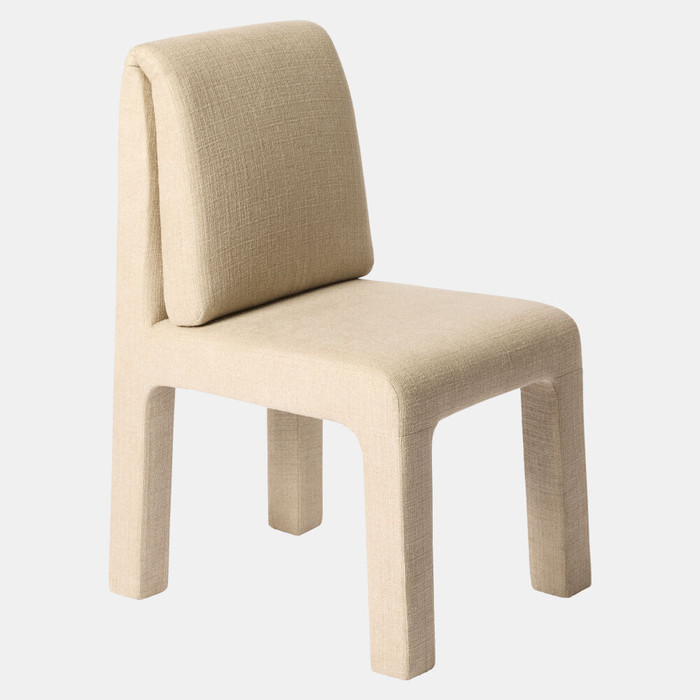 Global Views Tamu Dining Chair - Beige Upholstered