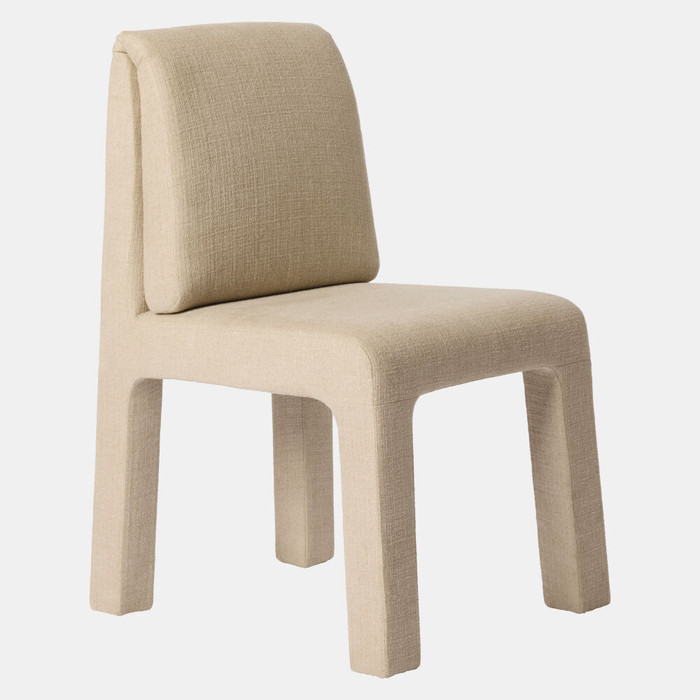 Global Views Tamu Dining Chair - Beige Upholstered