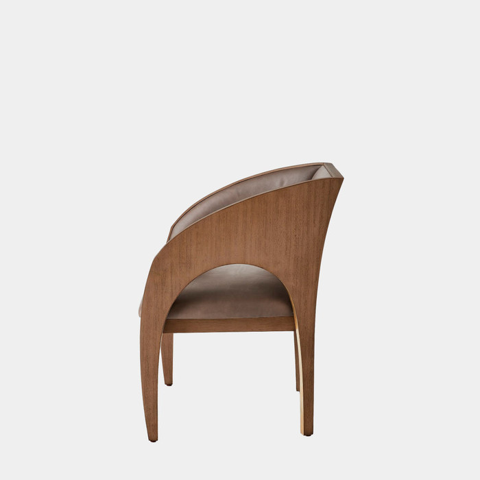 Global Views Arches Occasional Chair - Nutmeg Leather & Champagne