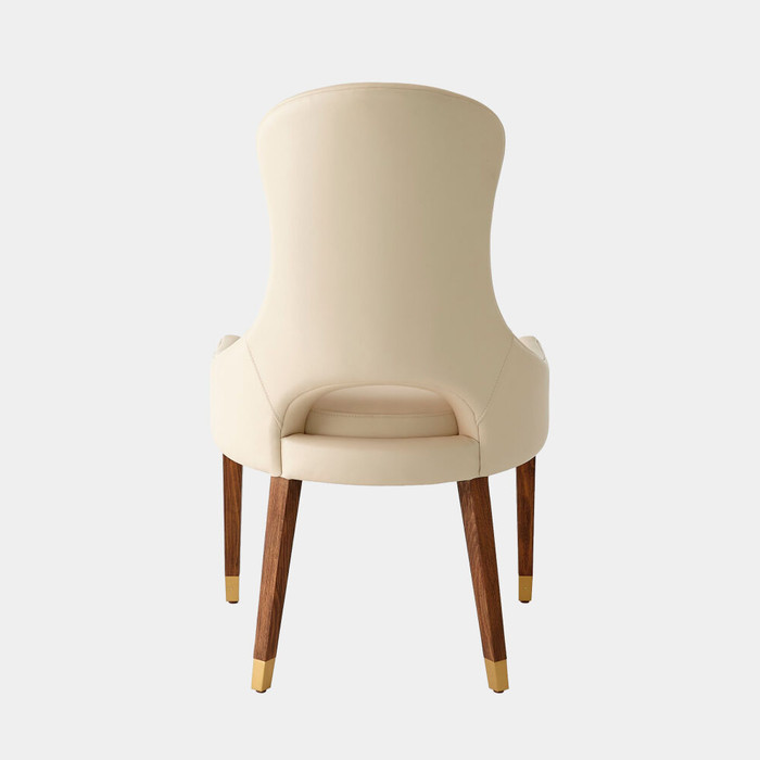 Global Views Nola Dining Chair - Ivory Leather & Light Oak