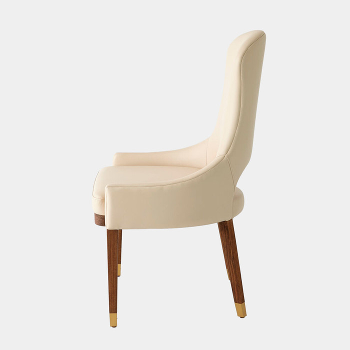 Global Views Nola Dining Chair - Ivory Leather & Light Oak
