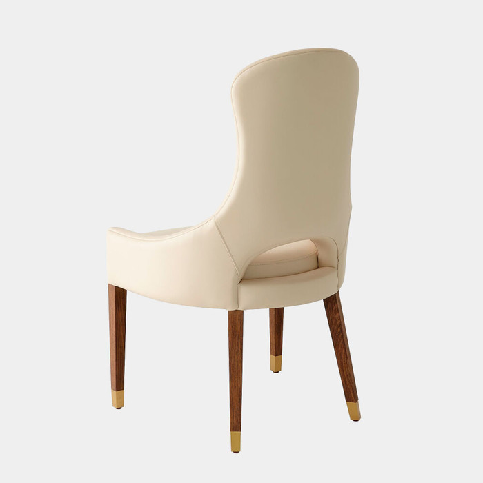 Global Views Nola Dining Chair - Ivory Leather & Light Oak