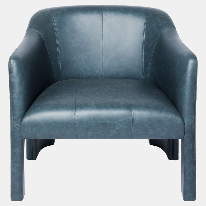 Global Views Bradford Chair - Distressed Navy Leather