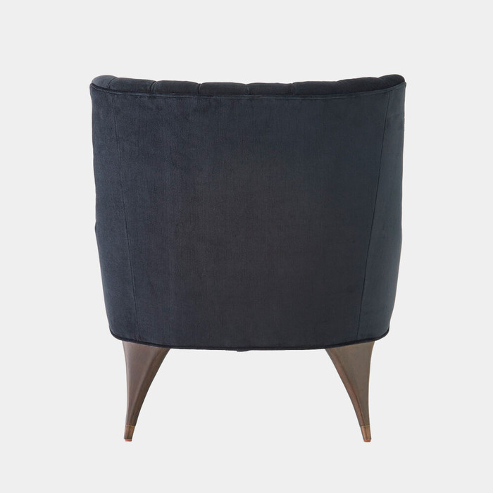 Global Views Duncan Chair - Black Velvet & Antique Brass