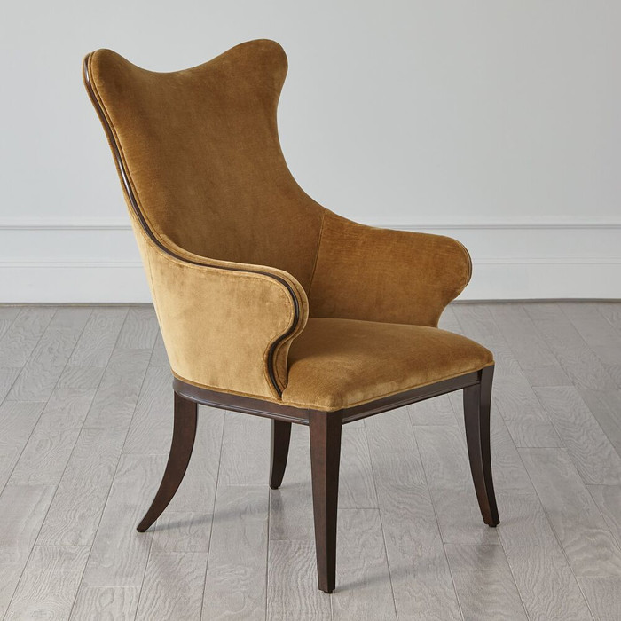 Global Views Evelyn Chair - Toast Velvet & Walnut
