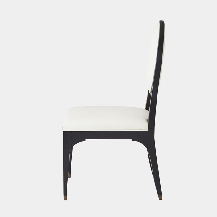 Global Views Harlow Chair - Black Lacquer & White Leather