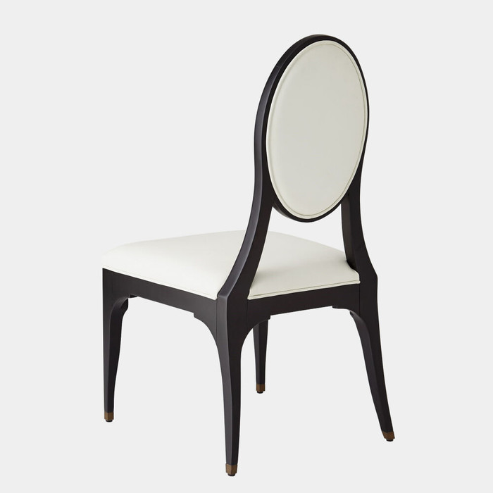 Global Views Harlow Chair - Black Lacquer & White Leather