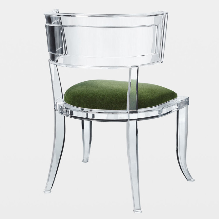 Global Views Klismos Acrylic Chair - Emerald Green