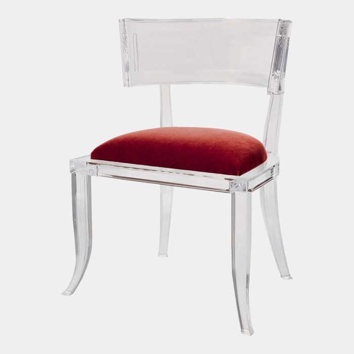 Global Views Klismos Acrylic Chair - Red Pepper