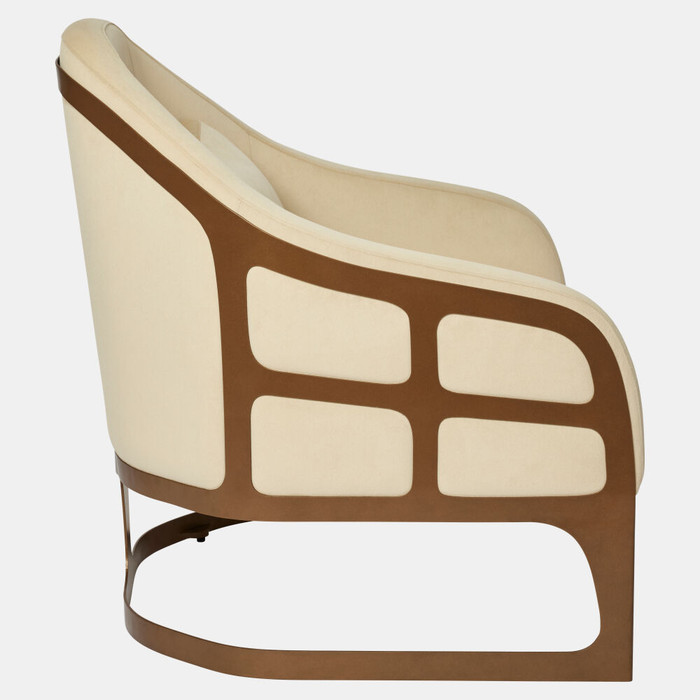 Global Views Soho Chair - Ivory Fabric & Deep Bronze