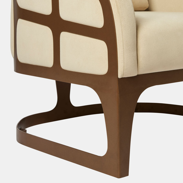 Global Views Soho Chair - Ivory Fabric & Deep Bronze