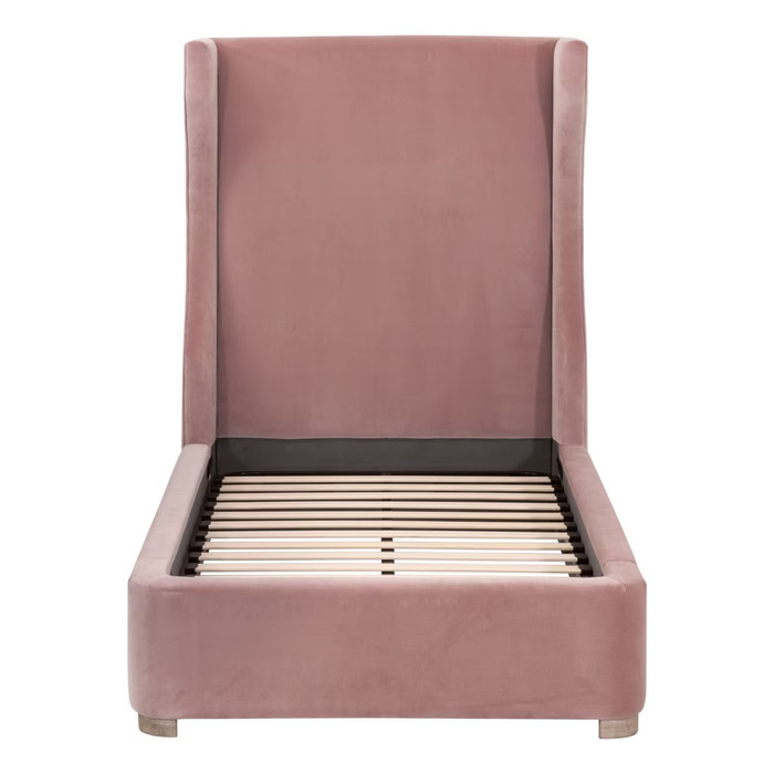 Essentials For Living - Balboa Twin Bed in Petal Velvet, Natural Gray Oak