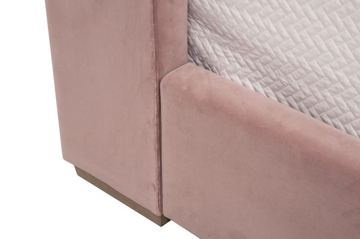 Essentials For Living - Balboa Twin Bed in Petal Velvet, Natural Gray Oak