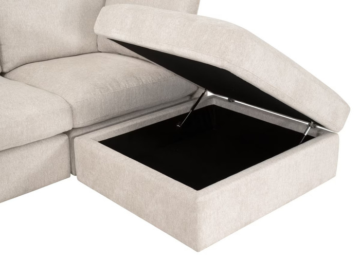 Essentials For Living - Daley Modular Armless Chair in LiveSmart Halifax Ivory, Espresso