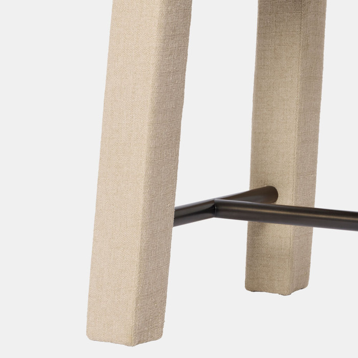 Global Views Tamu Counter Stool - Beige Upholstered