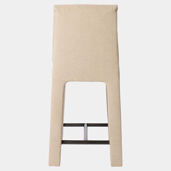 Global Views Tamu Counter Stool - Beige Upholstered