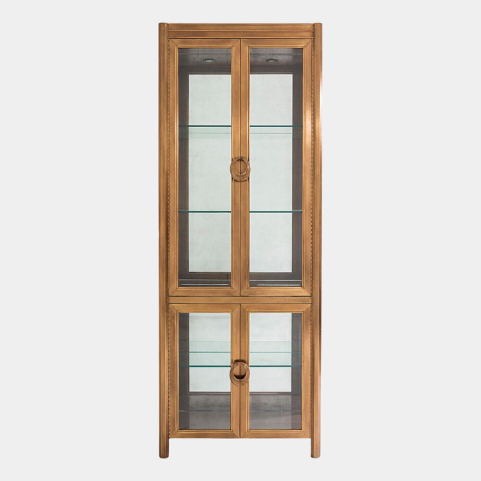 Global Views Apothecary Vitrine - Brass & Antiqued Mirror