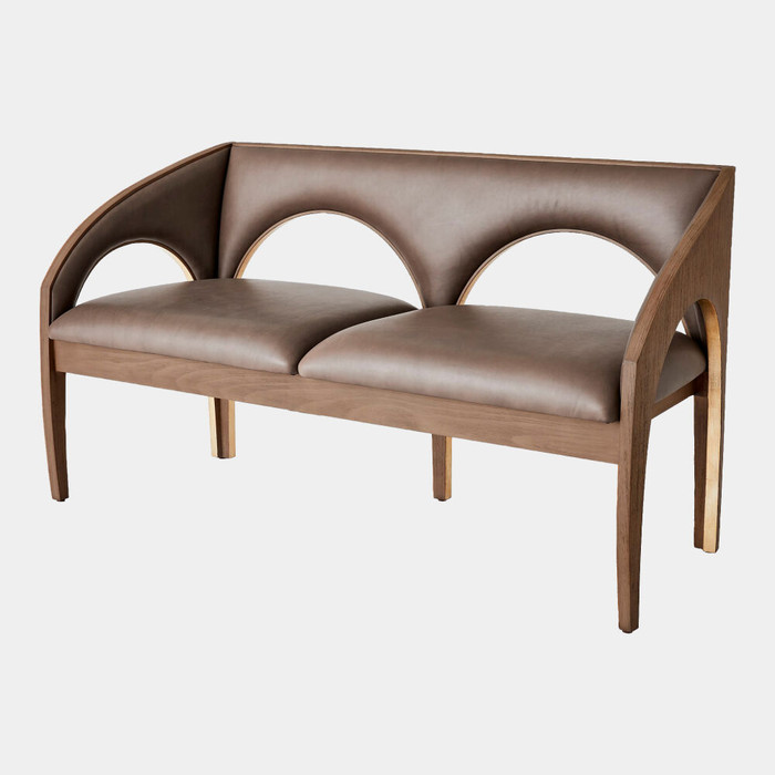 Global Views Arches Bench - Nutmeg & Champagne