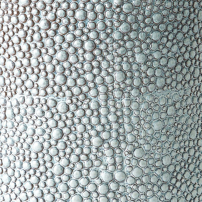 Global Views Calcasieu Stone Stool - Shiny Blue & White