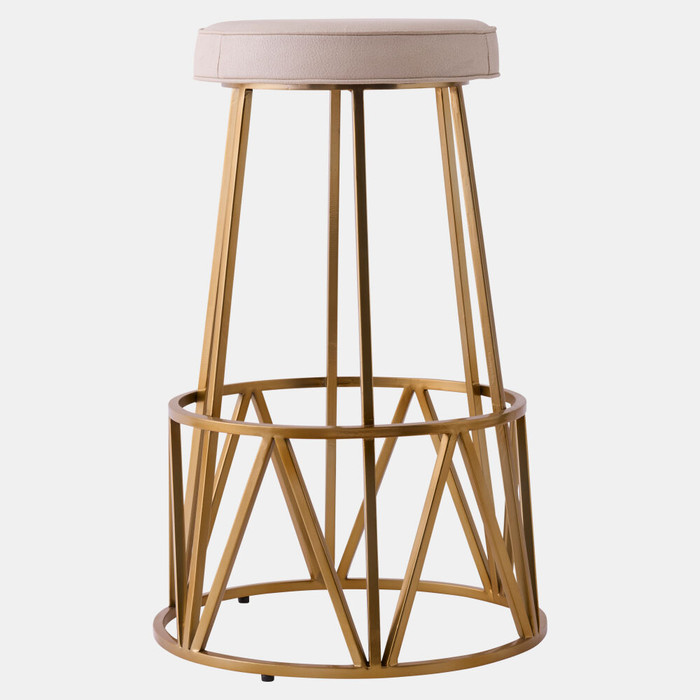 Global Views Circus Stool - Ivory Leather