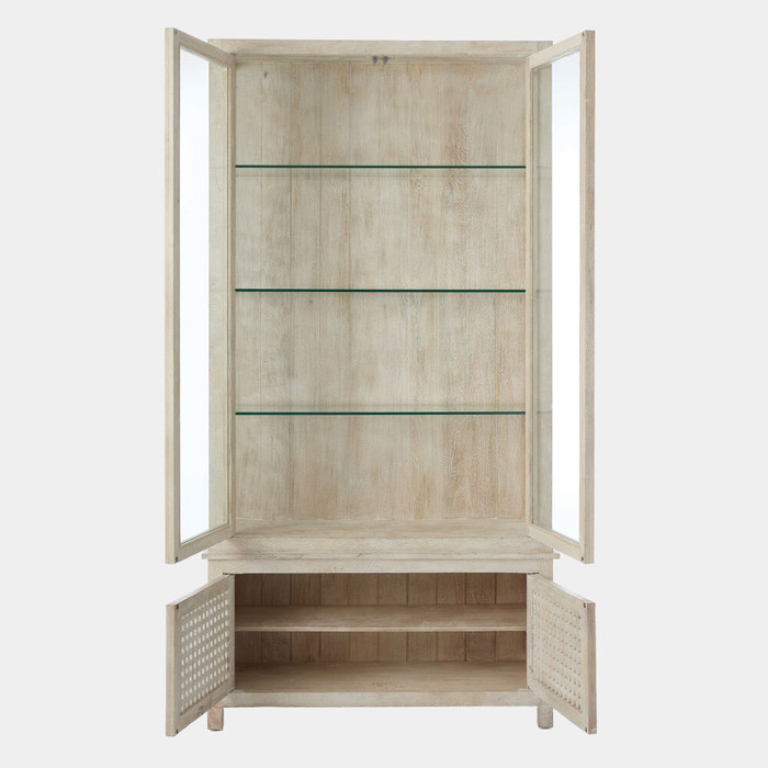 Global Views Driftwood Vitrine - Whitewashed Mango Wood