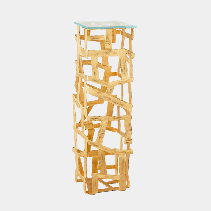 Global Views Fragments Pedestal - Gold Leaf