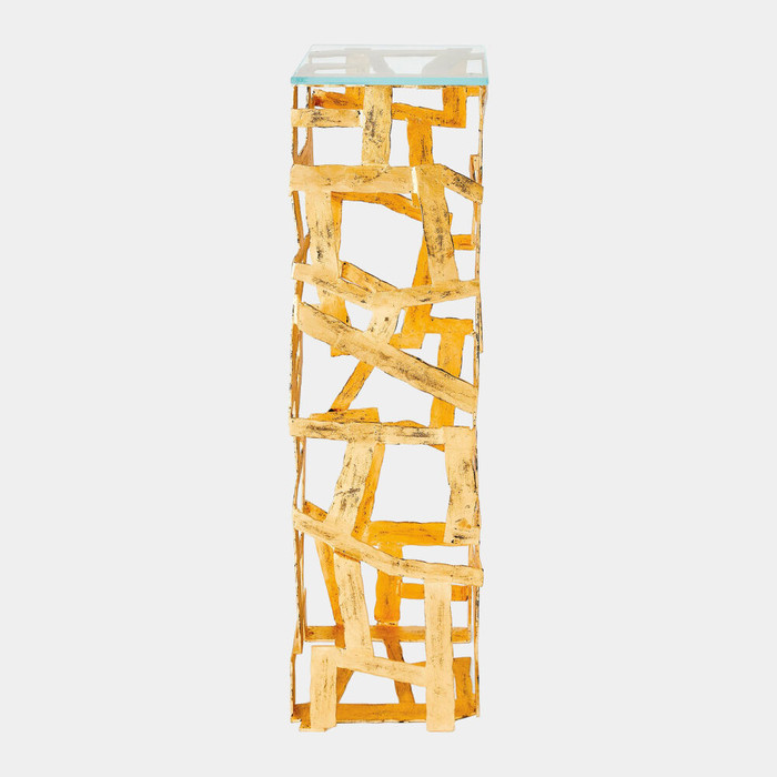 Global Views Fragments Pedestal - Gold Leaf