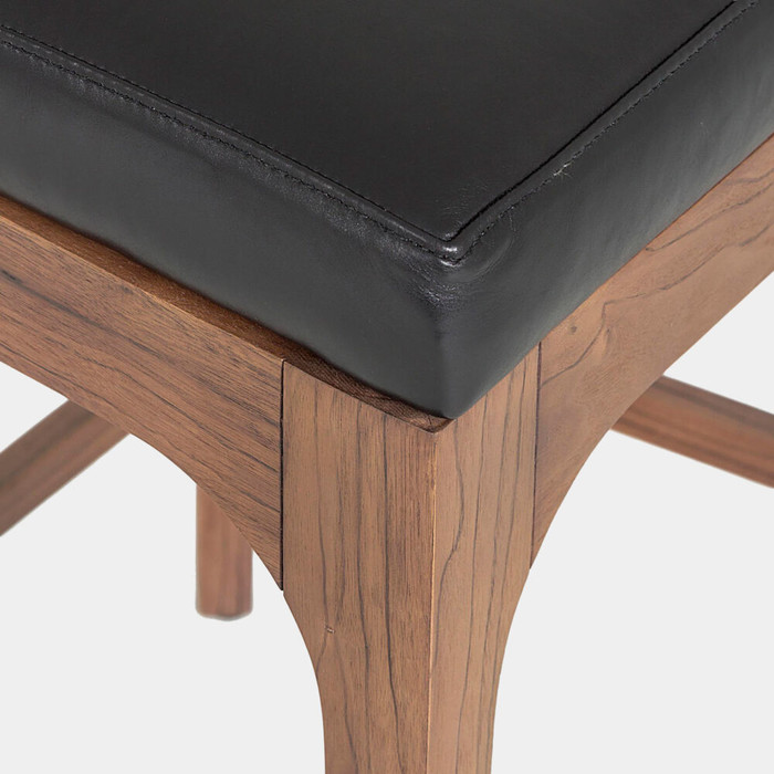 Global Views Moderno Counter Stool - Black Marble Leather