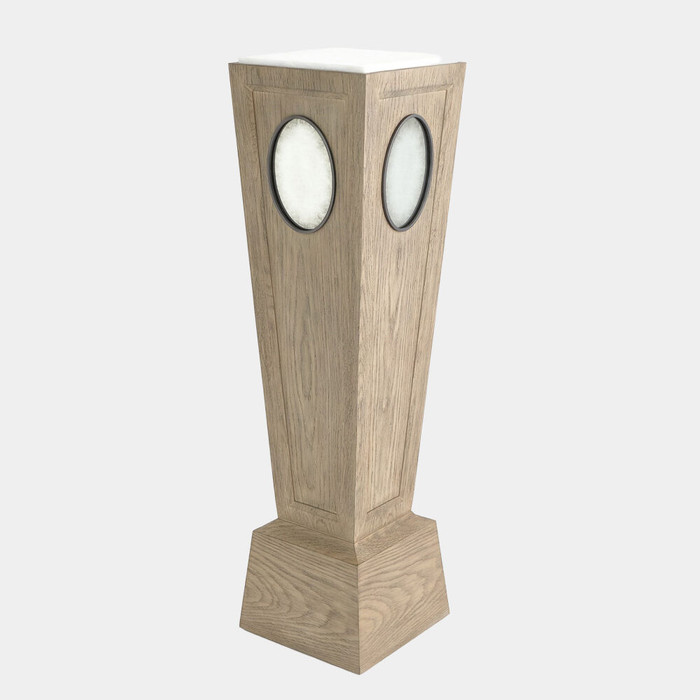 Global Views Proust Pedestal - Gray Sandblasted Oak