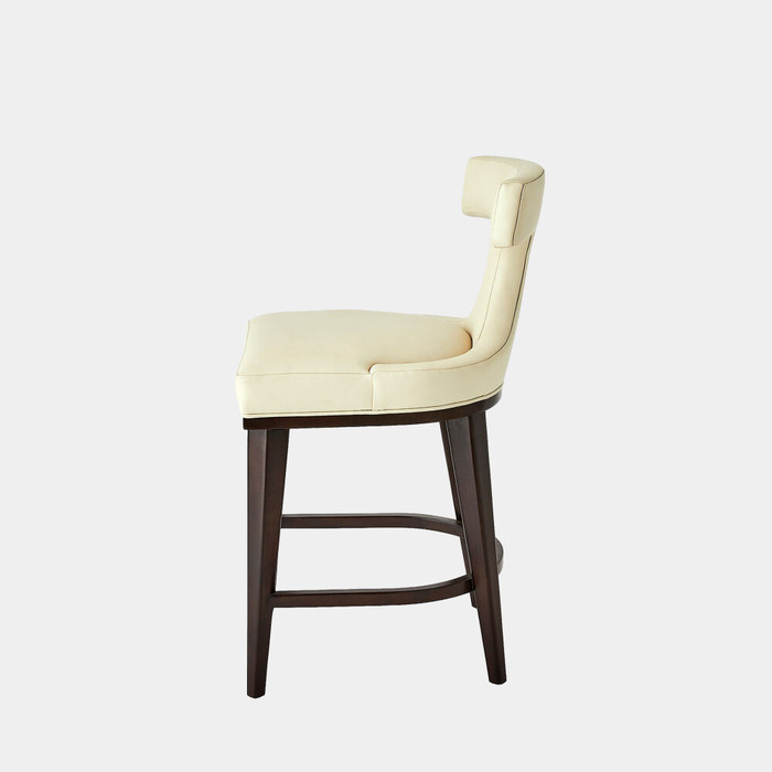 Global Views Anvil Back Counter Stool - Ivory Leather