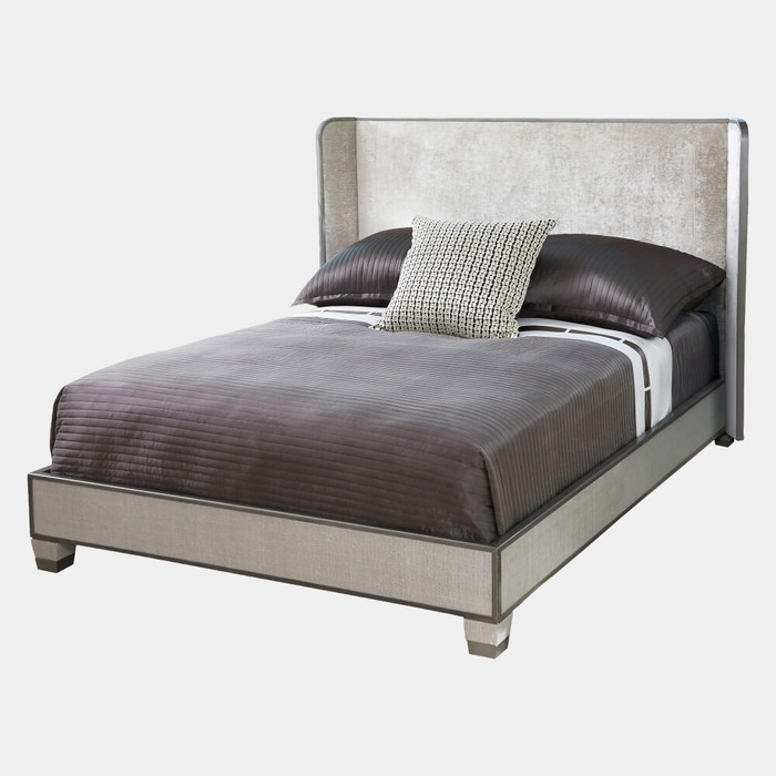 Global Views Argento King Bed - Silver Gray